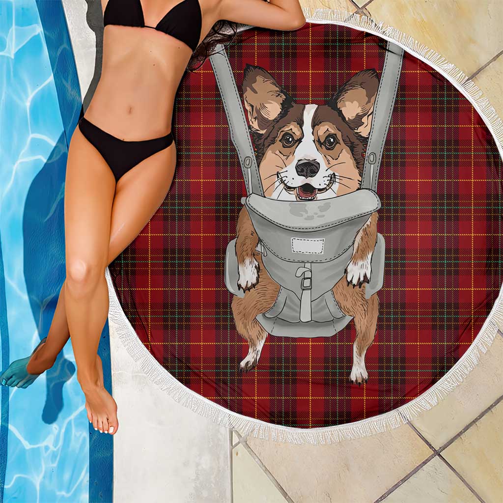 Front Carrier Dog Pembroke Welsh Corgi Christmas Beach Blanket Xmas Holiday Patterns - Wonder Print Shop