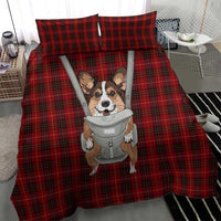 Front Carrier Dog Pembroke Welsh Corgi Christmas Bedding Set Xmas Holiday Patterns - Wonder Print Shop
