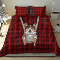 Front Carrier Dog Pembroke Welsh Corgi Christmas Bedding Set Xmas Holiday Patterns - Wonder Print Shop