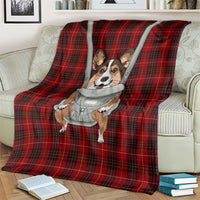 Front Carrier Dog Pembroke Welsh Corgi Christmas Blanket Xmas Holiday Patterns - Wonder Print Shop