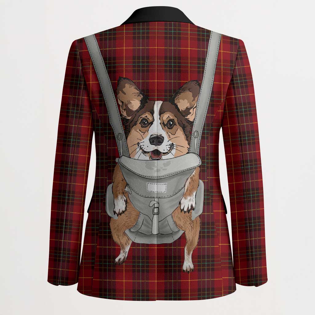 Front Carrier Dog Pembroke Welsh Corgi Christmas Blazer Xmas Holiday Patterns - Wonder Print Shop