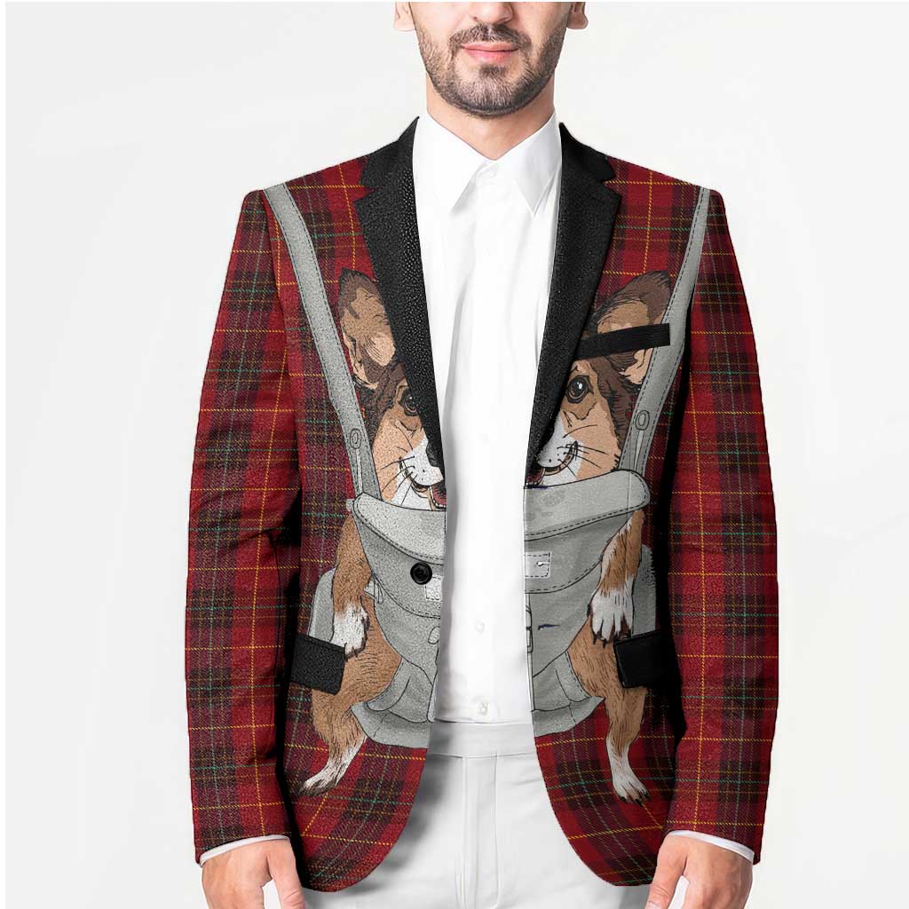 Front Carrier Dog Pembroke Welsh Corgi Christmas Blazer Xmas Holiday Patterns - Wonder Print Shop