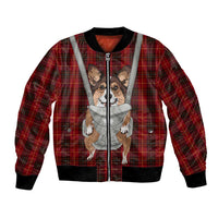 Front Carrier Dog Pembroke Welsh Corgi Christmas Bomber Jacket Xmas Holiday Patterns - Wonder Print Shop