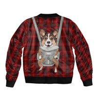 Front Carrier Dog Pembroke Welsh Corgi Christmas Bomber Jacket Xmas Holiday Patterns - Wonder Print Shop