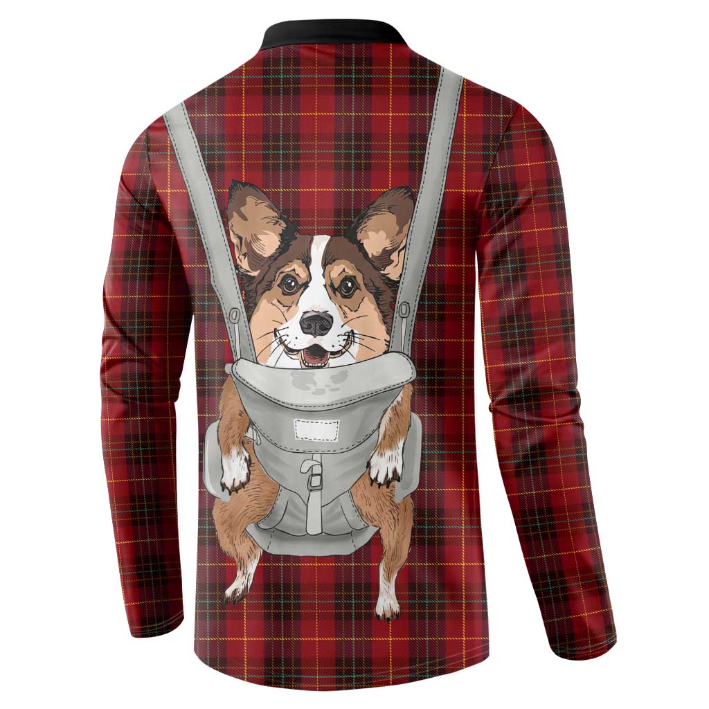 Front Carrier Dog Pembroke Welsh Corgi Christmas Button Sweatshirt Xmas Holiday Patterns - Wonder Print Shop