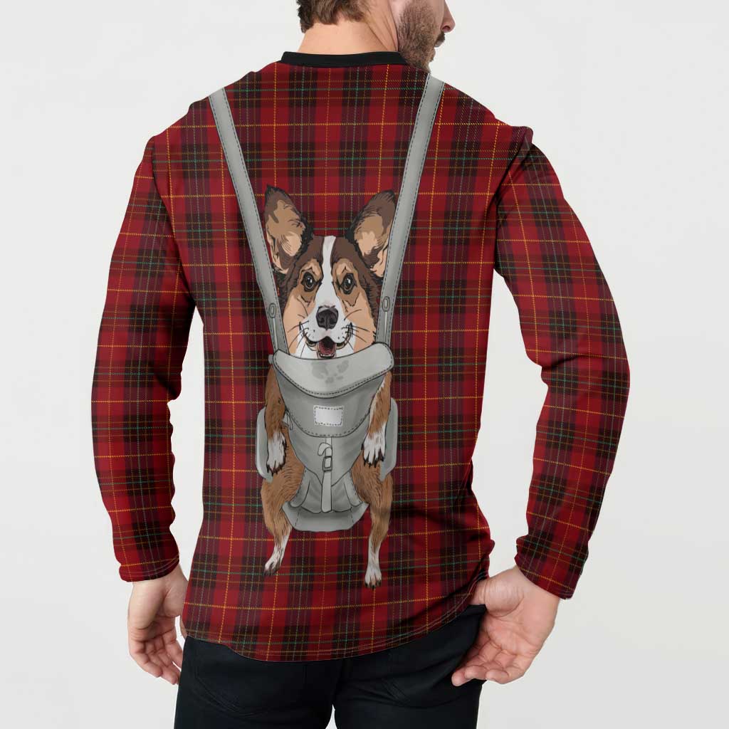 Front Carrier Dog Pembroke Welsh Corgi Christmas Button Sweatshirt Xmas Holiday Patterns - Wonder Print Shop