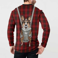 Front Carrier Dog Pembroke Welsh Corgi Christmas Button Sweatshirt Xmas Holiday Patterns - Wonder Print Shop