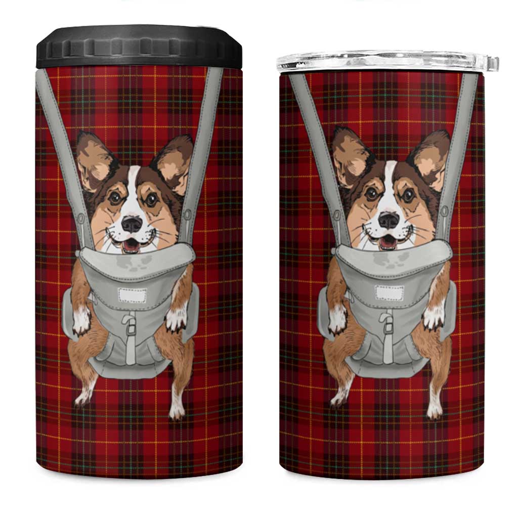 Front Carrier Dog Pembroke Welsh Corgi Christmas 4 in 1 Can Cooler Tumbler Xmas Holiday Patterns - Wonder Print Shop