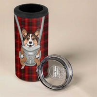 Front Carrier Dog Pembroke Welsh Corgi Christmas 4 in 1 Can Cooler Tumbler Xmas Holiday Patterns - Wonder Print Shop