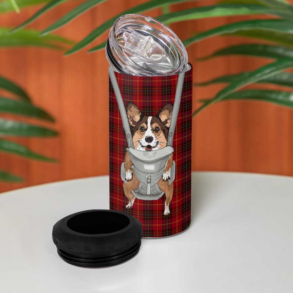 Front Carrier Dog Pembroke Welsh Corgi Christmas 4 in 1 Can Cooler Tumbler Xmas Holiday Patterns - Wonder Print Shop
