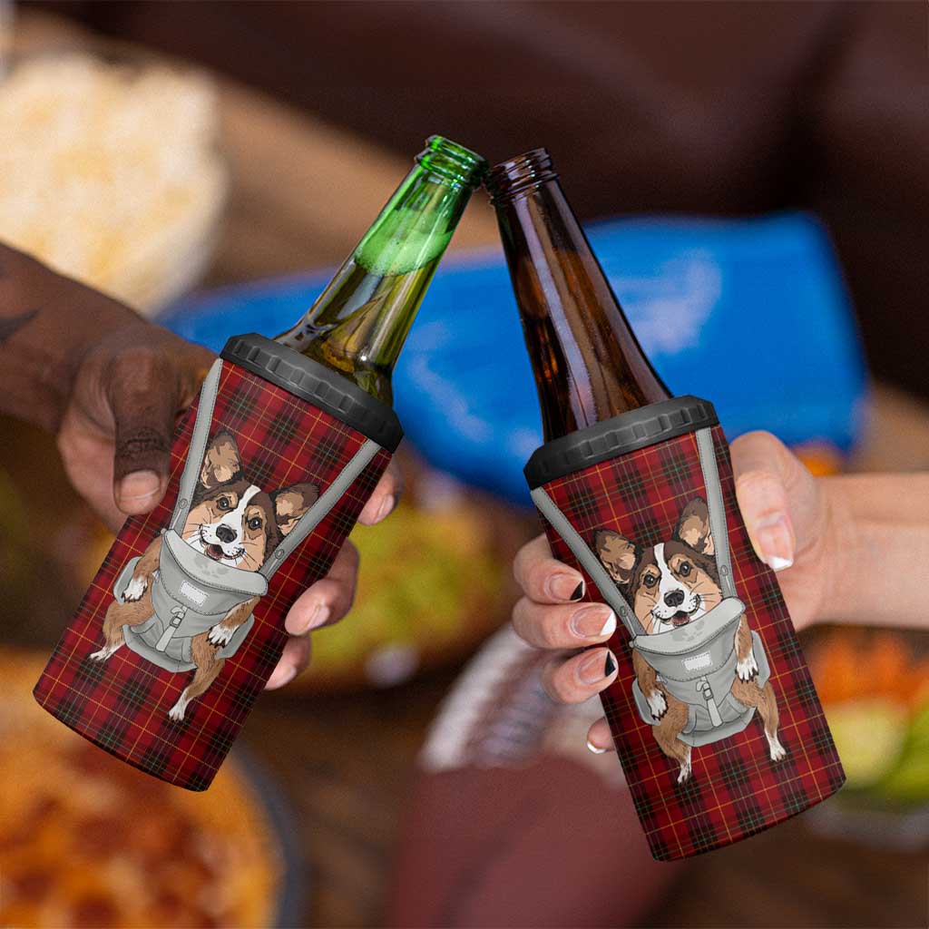 Front Carrier Dog Pembroke Welsh Corgi Christmas 4 in 1 Can Cooler Tumbler Xmas Holiday Patterns - Wonder Print Shop