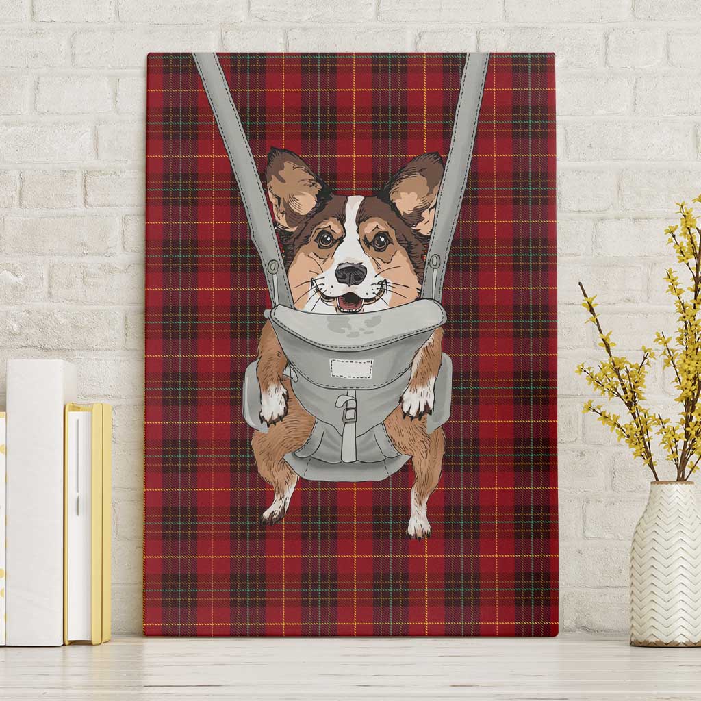 Front Carrier Dog Pembroke Welsh Corgi Christmas Canvas Wall Art Xmas Holiday Patterns - Wonder Print Shop