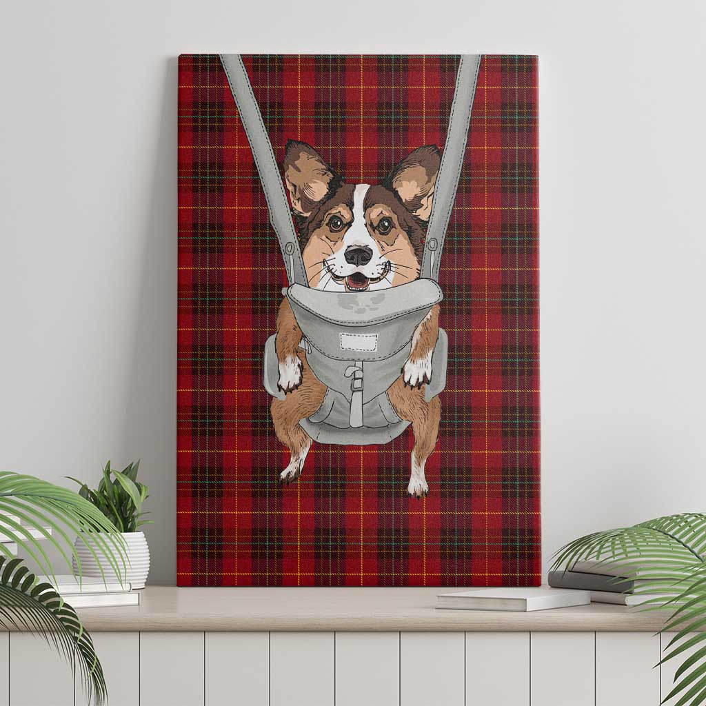 Front Carrier Dog Pembroke Welsh Corgi Christmas Canvas Wall Art Xmas Holiday Patterns - Wonder Print Shop