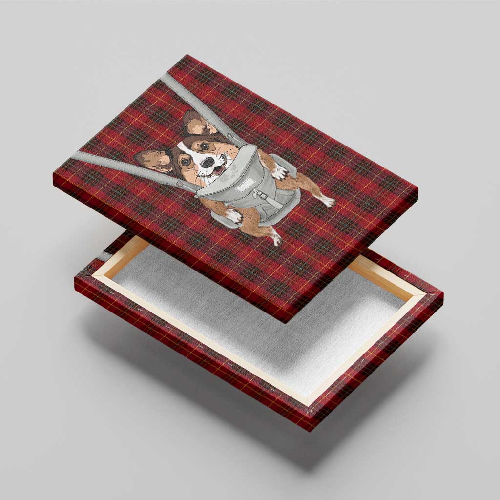 Front Carrier Dog Pembroke Welsh Corgi Christmas Canvas Wall Art Xmas Holiday Patterns - Wonder Print Shop