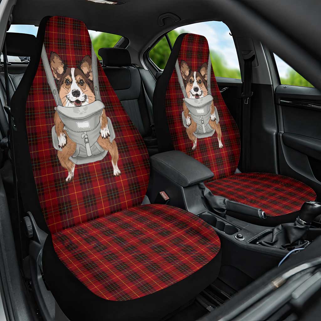 Front Carrier Dog Pembroke Welsh Corgi Christmas Car Seat Cover Xmas Holiday Patterns - Wonder Print Shop