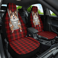 Front Carrier Dog Pembroke Welsh Corgi Christmas Car Seat Cover Xmas Holiday Patterns - Wonder Print Shop