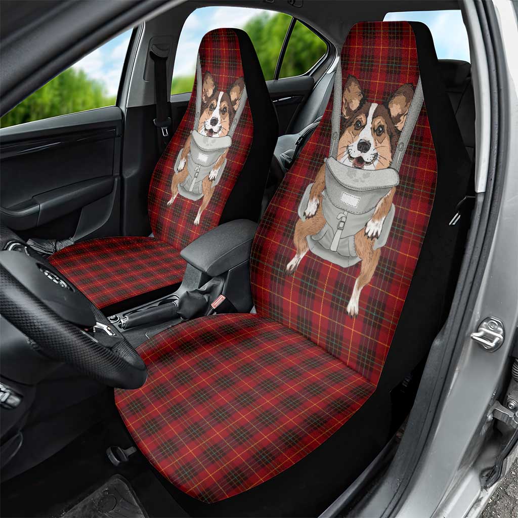 Front Carrier Dog Pembroke Welsh Corgi Christmas Car Seat Cover Xmas Holiday Patterns - Wonder Print Shop