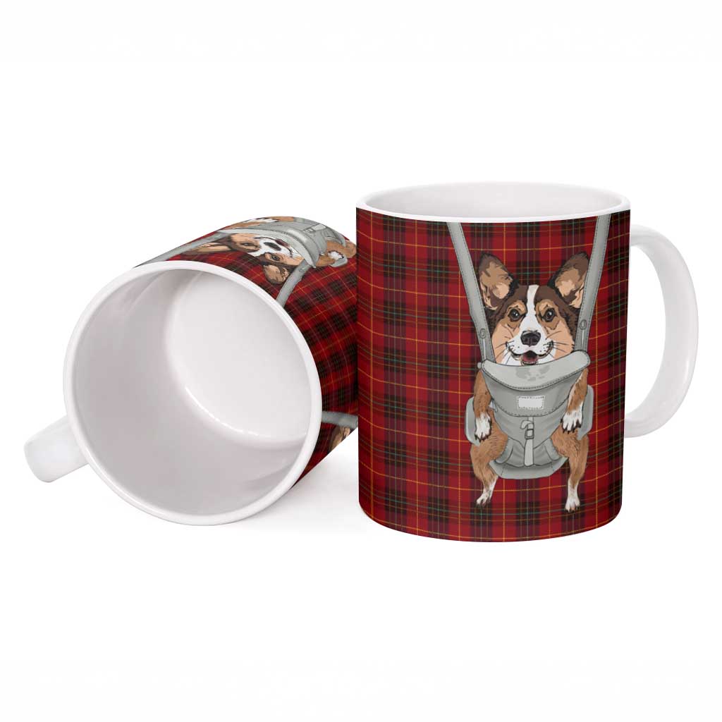 Front Carrier Dog Pembroke Welsh Corgi Christmas Ceramic Mug Xmas Holiday Patterns - Wonder Print Shop