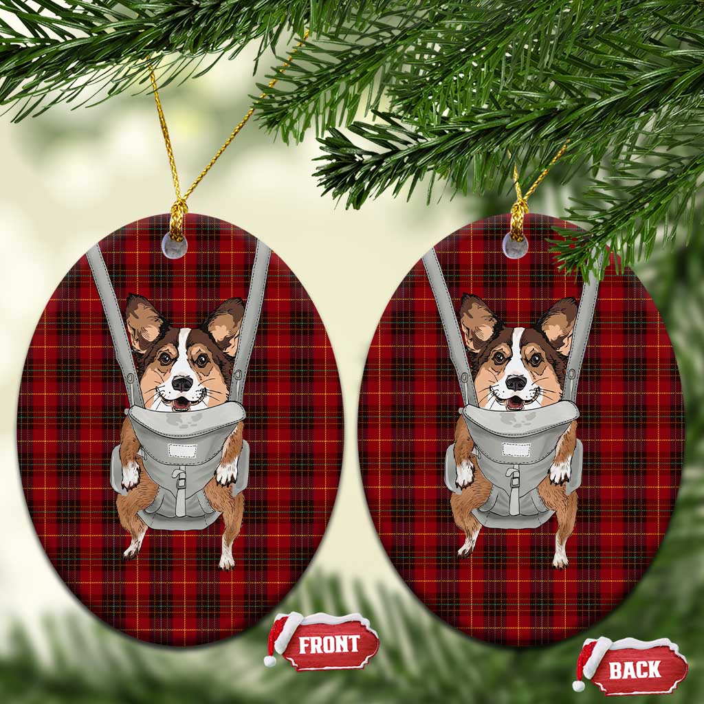 Front Carrier Dog Pembroke Welsh Corgi Christmas Ceramic Ornament Xmas Holiday Patterns - Wonder Print Shop