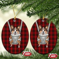 Front Carrier Dog Pembroke Welsh Corgi Christmas Ceramic Ornament Xmas Holiday Patterns - Wonder Print Shop
