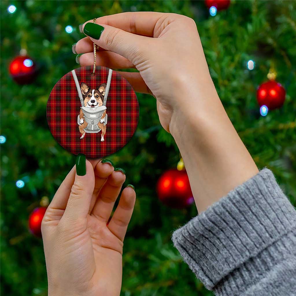 Front Carrier Dog Pembroke Welsh Corgi Christmas Ceramic Ornament Xmas Holiday Patterns - Wonder Print Shop
