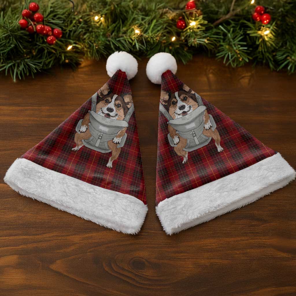 Front Carrier Dog Pembroke Welsh Corgi Christmas Santa Hat Xmas Holiday Patterns - Wonder Print Shop