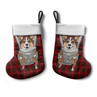 Front Carrier Dog Pembroke Welsh Corgi Christmas Stocking Xmas Holiday Patterns - Wonder Print Shop