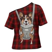 Front Carrier Dog Pembroke Welsh Corgi Christmas Cross Shoulder Shirt Xmas Holiday Patterns - Wonder Print Shop
