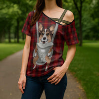 Front Carrier Dog Pembroke Welsh Corgi Christmas Cross Shoulder Shirt Xmas Holiday Patterns - Wonder Print Shop