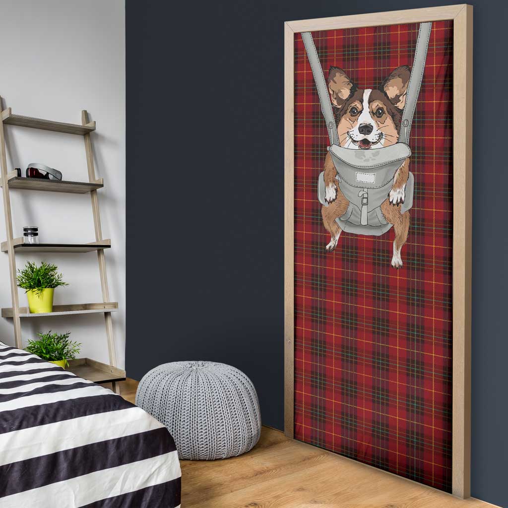 Front Carrier Dog Pembroke Welsh Corgi Christmas Door Cover Xmas Holiday Patterns - Wonder Print Shop