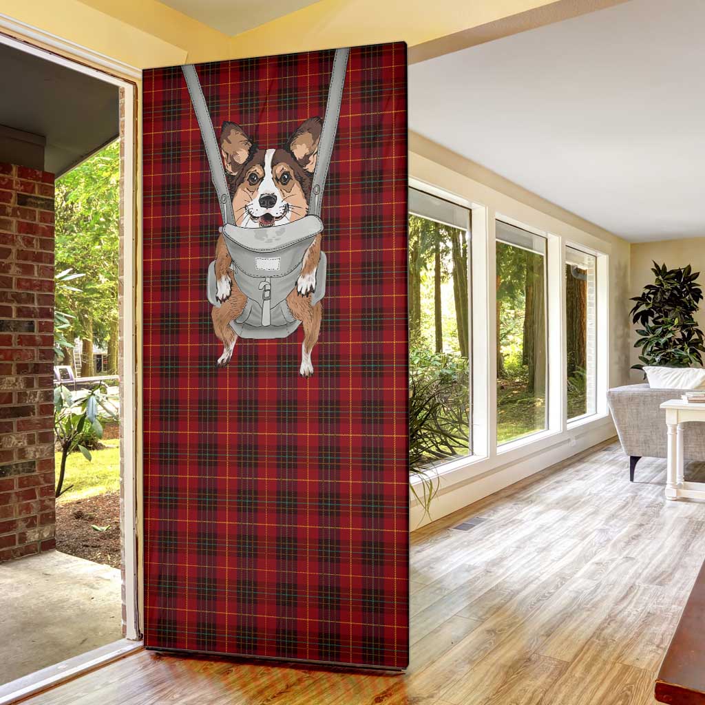 Front Carrier Dog Pembroke Welsh Corgi Christmas Door Cover Xmas Holiday Patterns - Wonder Print Shop