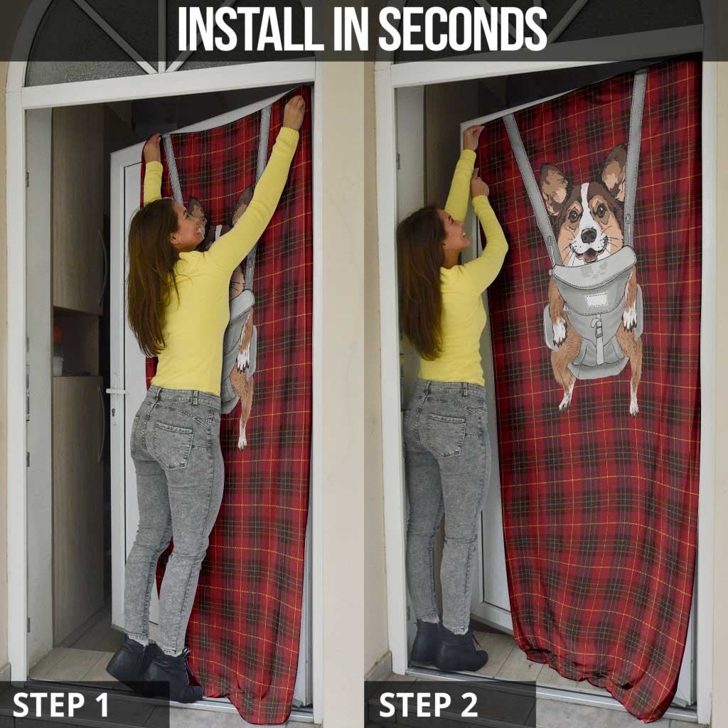 Front Carrier Dog Pembroke Welsh Corgi Christmas Door Cover Xmas Holiday Patterns - Wonder Print Shop