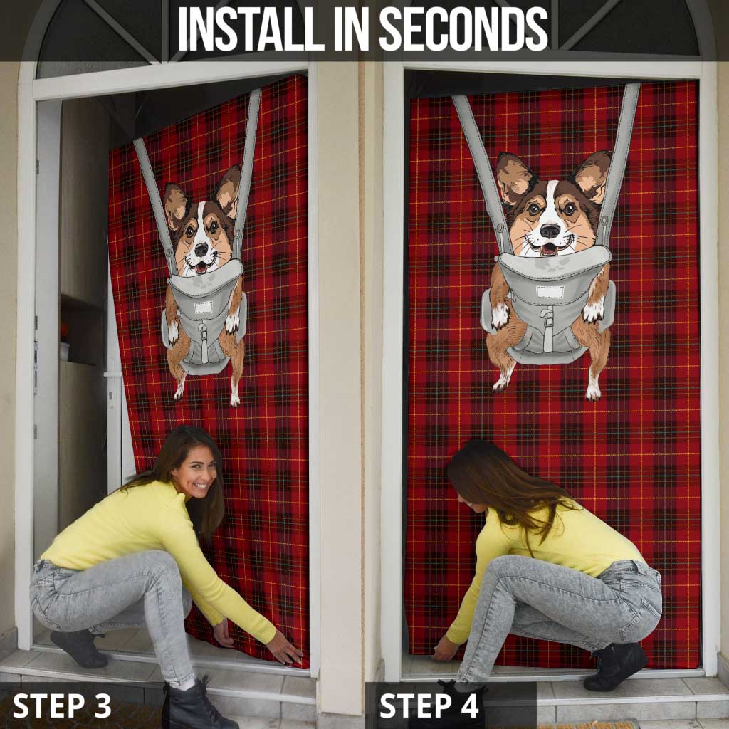 Front Carrier Dog Pembroke Welsh Corgi Christmas Door Cover Xmas Holiday Patterns - Wonder Print Shop