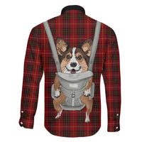 Front Carrier Dog Pembroke Welsh Corgi Christmas Family Matching Mermaid Dress and Hawaiian Shirt Xmas Holiday Patterns - Wonder Print Shop