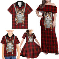 Front Carrier Dog Pembroke Welsh Corgi Christmas Family Matching Off Shoulder Maxi Dress and Hawaiian Shirt Xmas Holiday Patterns - Wonder Print Shop