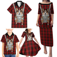 Front Carrier Dog Pembroke Welsh Corgi Christmas Family Matching Puletasi and Hawaiian Shirt Xmas Holiday Patterns - Wonder Print Shop