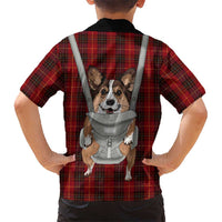 Front Carrier Dog Pembroke Welsh Corgi Christmas Family Matching Summer Maxi Dress and Hawaiian Shirt Xmas Holiday Patterns - Wonder Print Shop