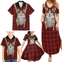 Front Carrier Dog Pembroke Welsh Corgi Christmas Family Matching Summer Maxi Dress and Hawaiian Shirt Xmas Holiday Patterns - Wonder Print Shop