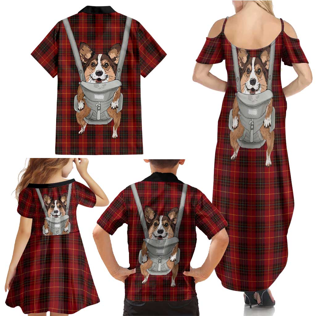 Front Carrier Dog Pembroke Welsh Corgi Christmas Family Matching Summer Maxi Dress and Hawaiian Shirt Xmas Holiday Patterns - Wonder Print Shop