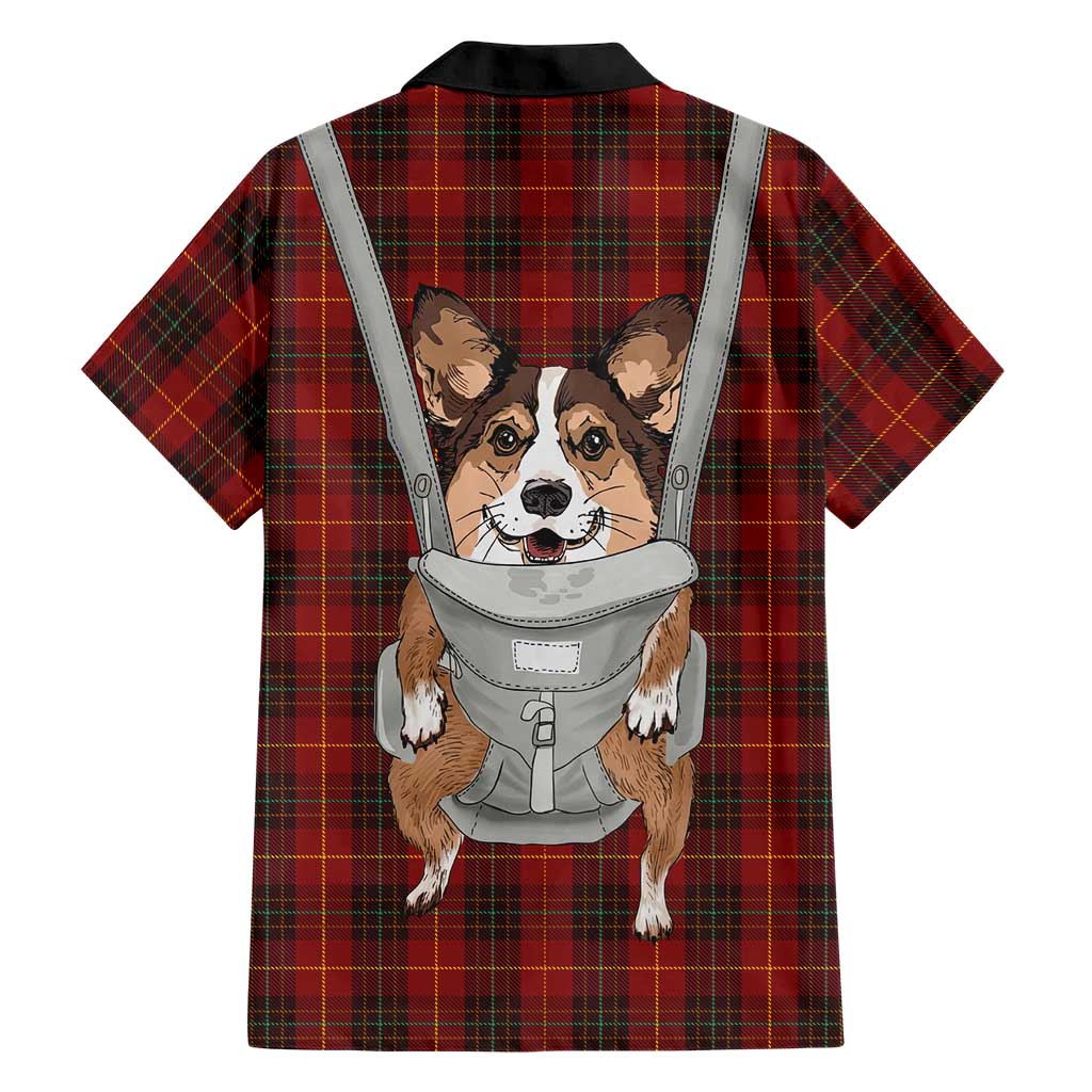 Front Carrier Dog Pembroke Welsh Corgi Christmas Family Matching Summer Maxi Dress and Hawaiian Shirt Xmas Holiday Patterns - Wonder Print Shop