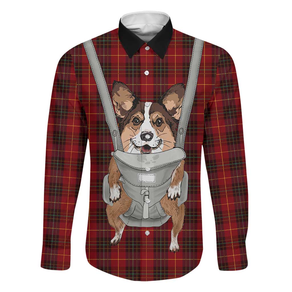 Front Carrier Dog Pembroke Welsh Corgi Christmas Family Matching Summer Maxi Dress and Hawaiian Shirt Xmas Holiday Patterns - Wonder Print Shop
