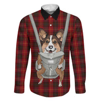 Front Carrier Dog Pembroke Welsh Corgi Christmas Family Matching Summer Maxi Dress and Hawaiian Shirt Xmas Holiday Patterns - Wonder Print Shop