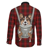 Front Carrier Dog Pembroke Welsh Corgi Christmas Family Matching Summer Maxi Dress and Hawaiian Shirt Xmas Holiday Patterns - Wonder Print Shop