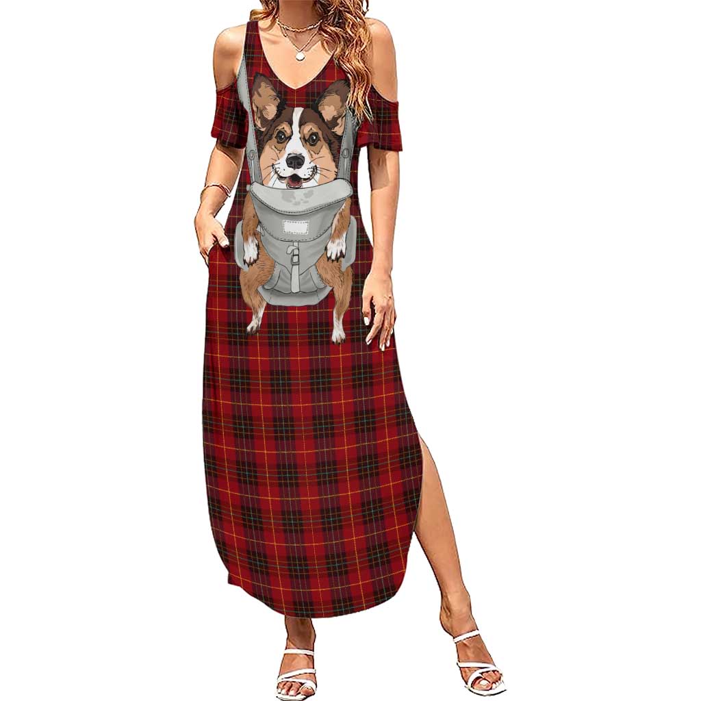 Front Carrier Dog Pembroke Welsh Corgi Christmas Family Matching Summer Maxi Dress and Hawaiian Shirt Xmas Holiday Patterns - Wonder Print Shop