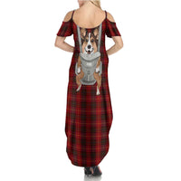 Front Carrier Dog Pembroke Welsh Corgi Christmas Family Matching Summer Maxi Dress and Hawaiian Shirt Xmas Holiday Patterns - Wonder Print Shop