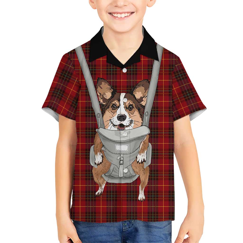 Front Carrier Dog Pembroke Welsh Corgi Christmas Family Matching Summer Maxi Dress and Hawaiian Shirt Xmas Holiday Patterns - Wonder Print Shop
