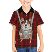 Front Carrier Dog Pembroke Welsh Corgi Christmas Family Matching Summer Maxi Dress and Hawaiian Shirt Xmas Holiday Patterns - Wonder Print Shop