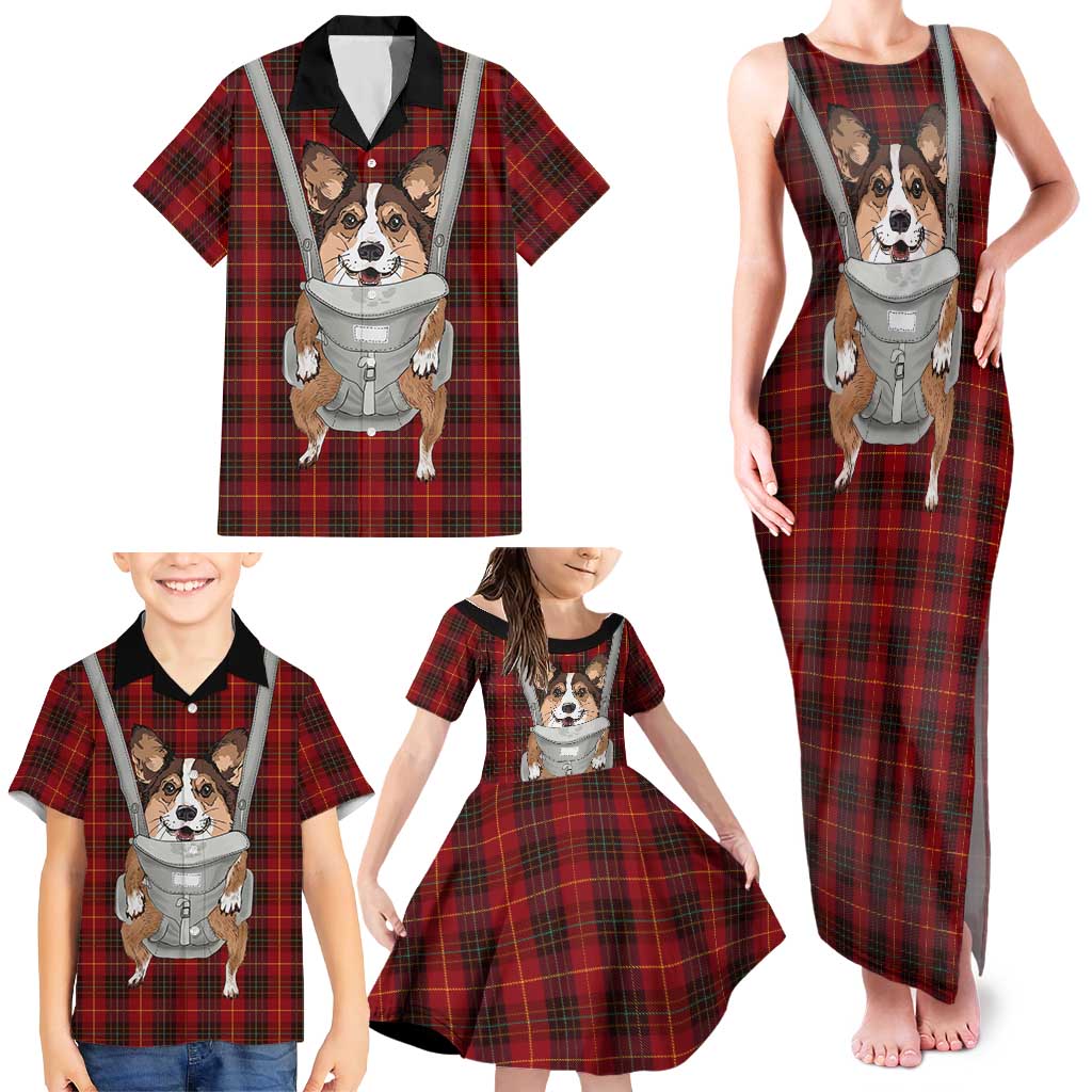 Front Carrier Dog Pembroke Welsh Corgi Christmas Family Matching Tank Maxi Dress and Hawaiian Shirt Xmas Holiday Patterns - Wonder Print Shop
