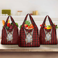 Front Carrier Dog Pembroke Welsh Corgi Christmas Grocery Bag Xmas Holiday Patterns - Wonder Print Shop