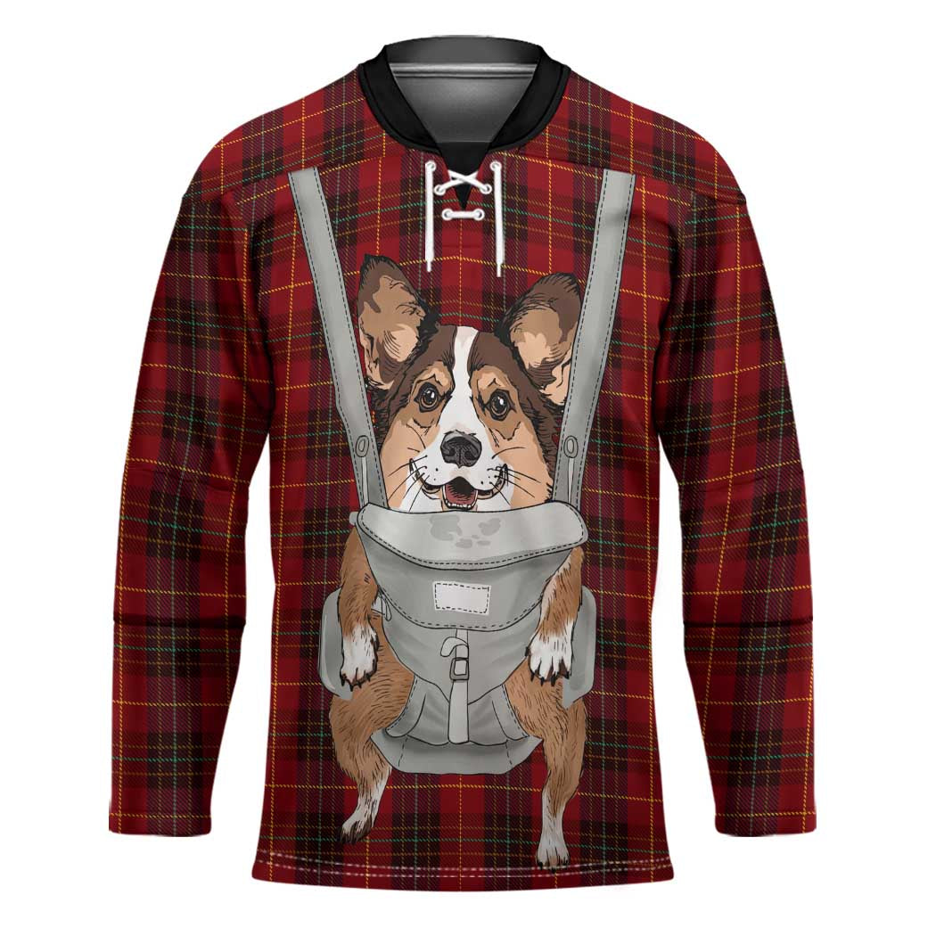 Front Carrier Dog Pembroke Welsh Corgi Christmas Hockey Jersey Xmas Holiday Patterns - Wonder Print Shop